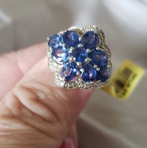Sz 6, Kyanite & Diamond Ring, 925 Silver, TGW 4.19 carats, NWT